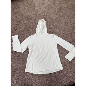 Apana white hoodie kangaroo pouch comfort top SZ M